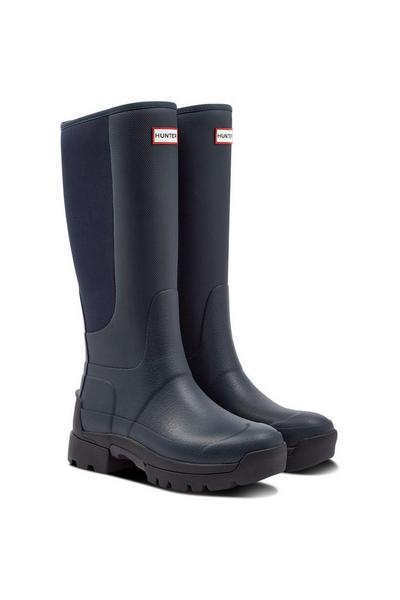 Hunter Navy 'Balmoral Hybrid Tall' Wellington Boots