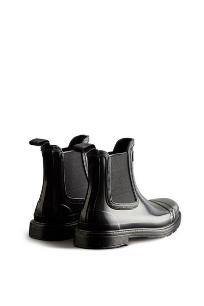 Hunter Black Black 'Commando' Gloss Chelsea Boots