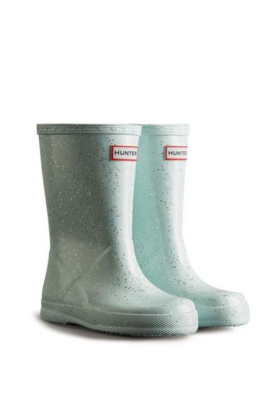 Hunter Blue Kids First Classic Giant Glitter Rain Boots