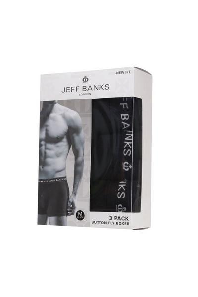 Jeff Banks 3 Pair Pack Button Fly Boxers | Debenhams