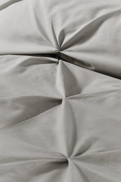 Serene Grey 'Lara' Luxury Ruched Duvet Cover Set