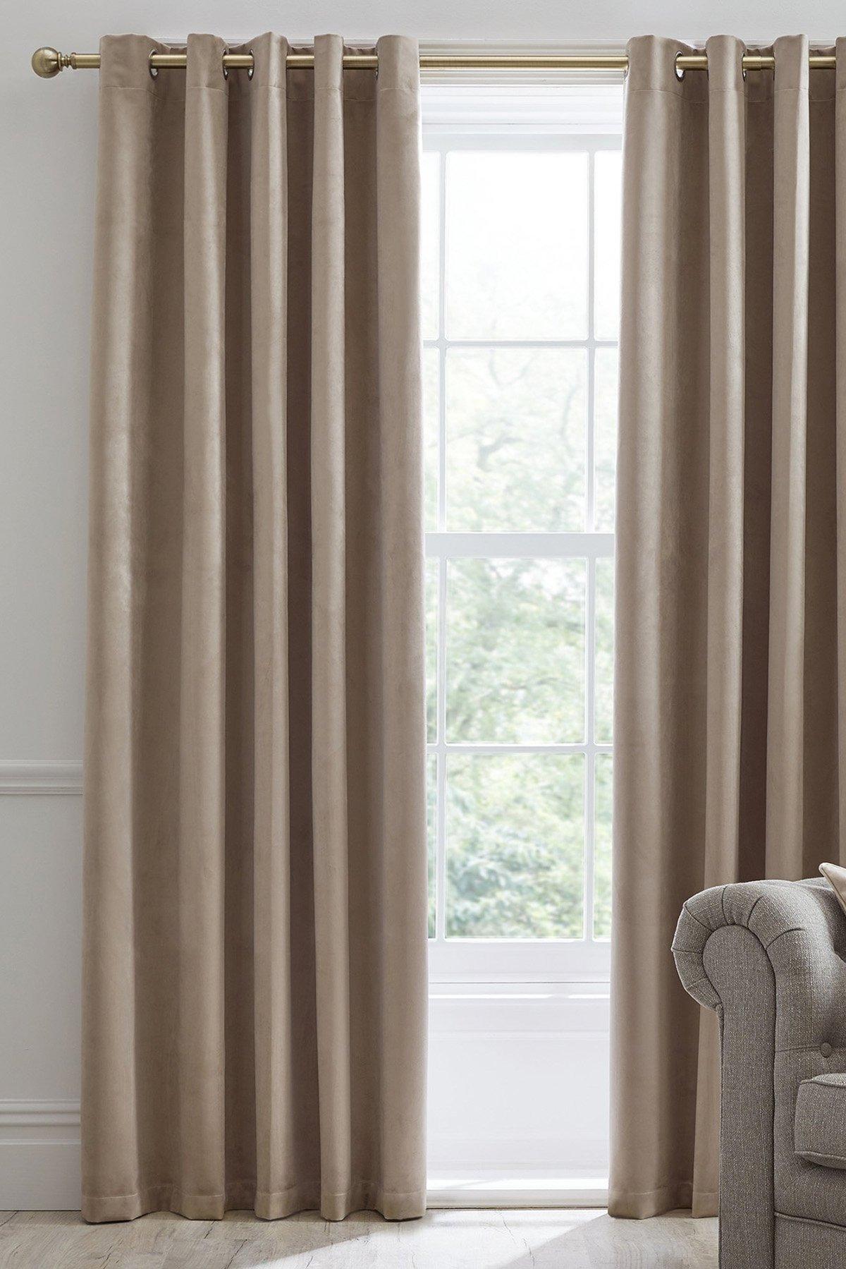 Curtains | Montrose' Velvet Blackout-Coated Pair of Eyelet Curtains ...