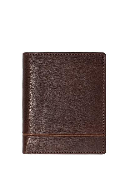 PRIMEHIDE Brown 'Trumble' Leather Trifold Wallet
