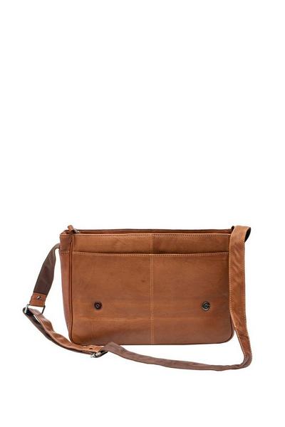 PRIMEHIDE Brown 'Texan' Leather Messenger Bag