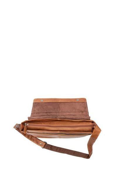 PRIMEHIDE Brown 'Texan' Leather Messenger Bag