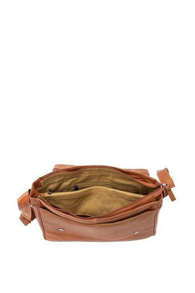 PRIMEHIDE Brown 'Texan' Leather Messenger Bag