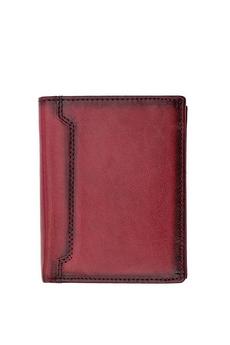 PRIMEHIDE Red 'Carlton' Leather Trifold Wallet