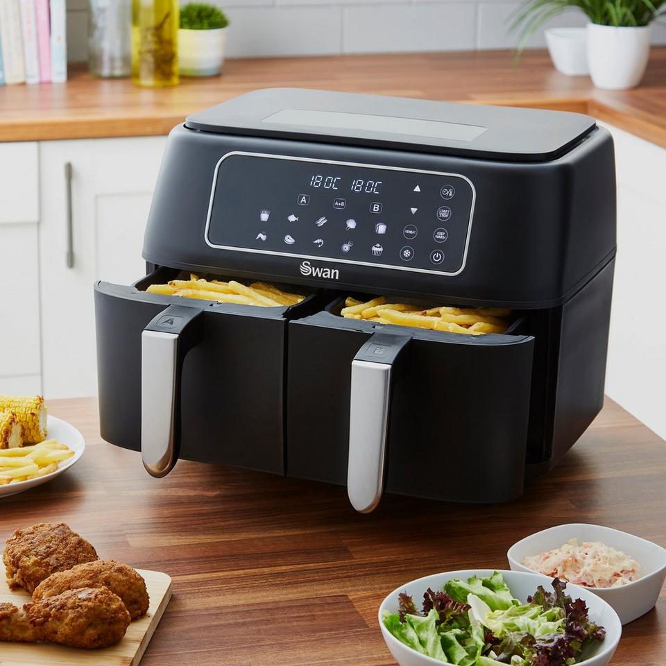 Fryers | Swan Dual-Pots Smart Air Fryer | Swan