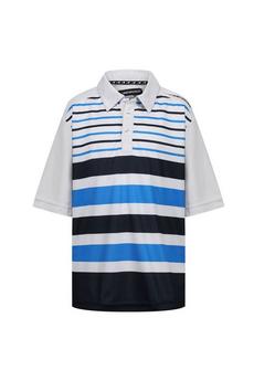 Benross White 'Block Stripe' Polo T-Shirt