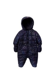 Lily and Jack Navy Star Print Padded Snowsuit