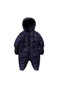 Lily and Jack Navy Star Print Padded Snowsuit