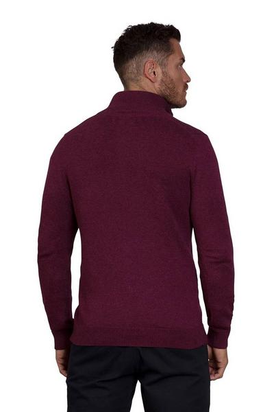 Raging Bull Burgundy Knitted Cotton/Cashmere Quarter Zip