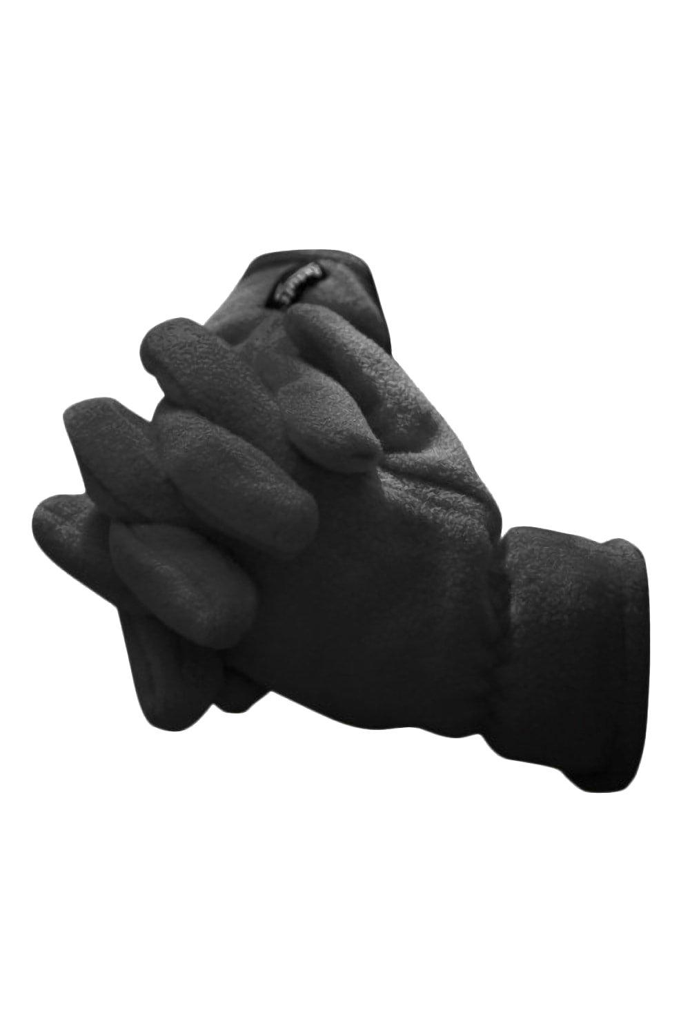 Tom Franks Mens Suede Gloves with Knitted Cuff Black 