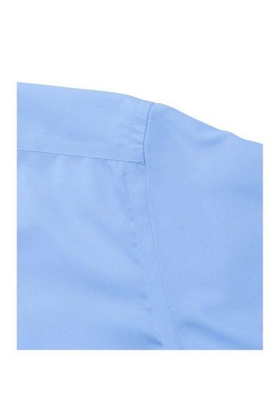 Russell Light Blue Collection Short Sleeve Tailored Ultimate Non-Iron Shirt