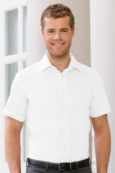 Russell White Collection Short Sleeve Tailored Ultimate Non-Iron Shirt
