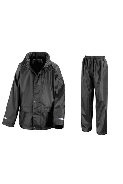 Result Black Core Rain Suit Jacket And Trousers Set