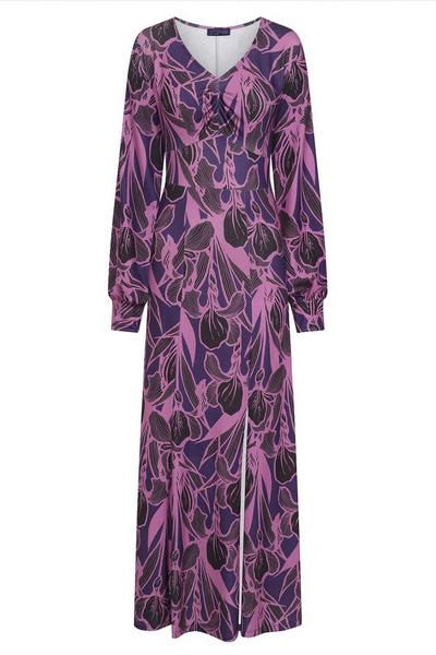Hot Squash Purple Gemma Dress with Long Sleeves
