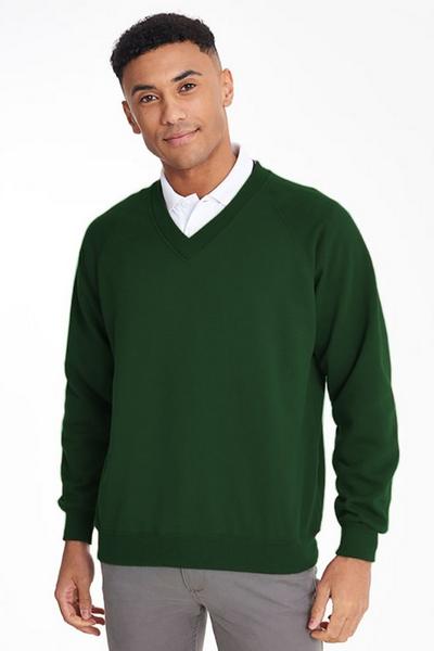 Maddins Bottle Green Coloursure V-Neck Sweatshirt