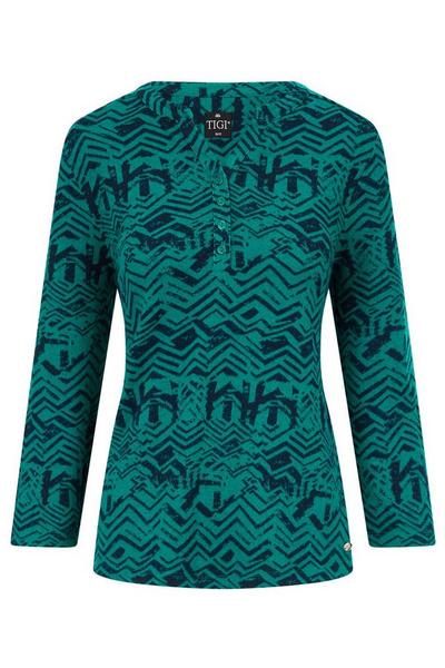 Tigi Blue Abstract Print Top