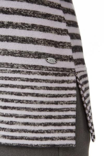 Tigi Grey Lilac Striped Cowl Neck Top