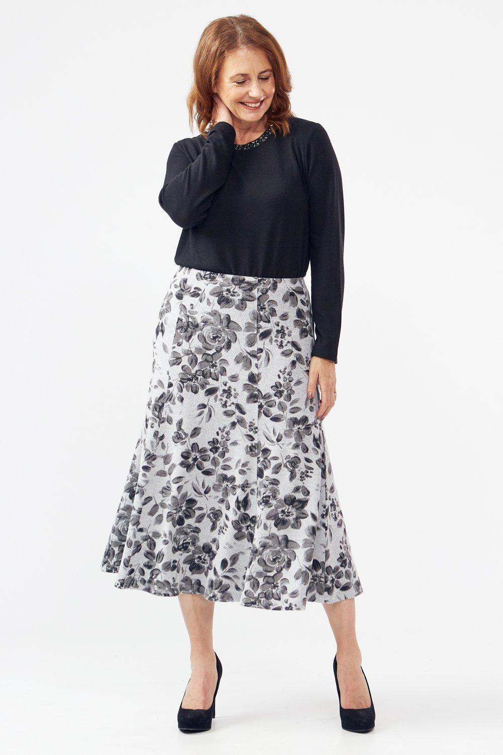 Tigi Grey Leaf Print Skirt | Debenhams