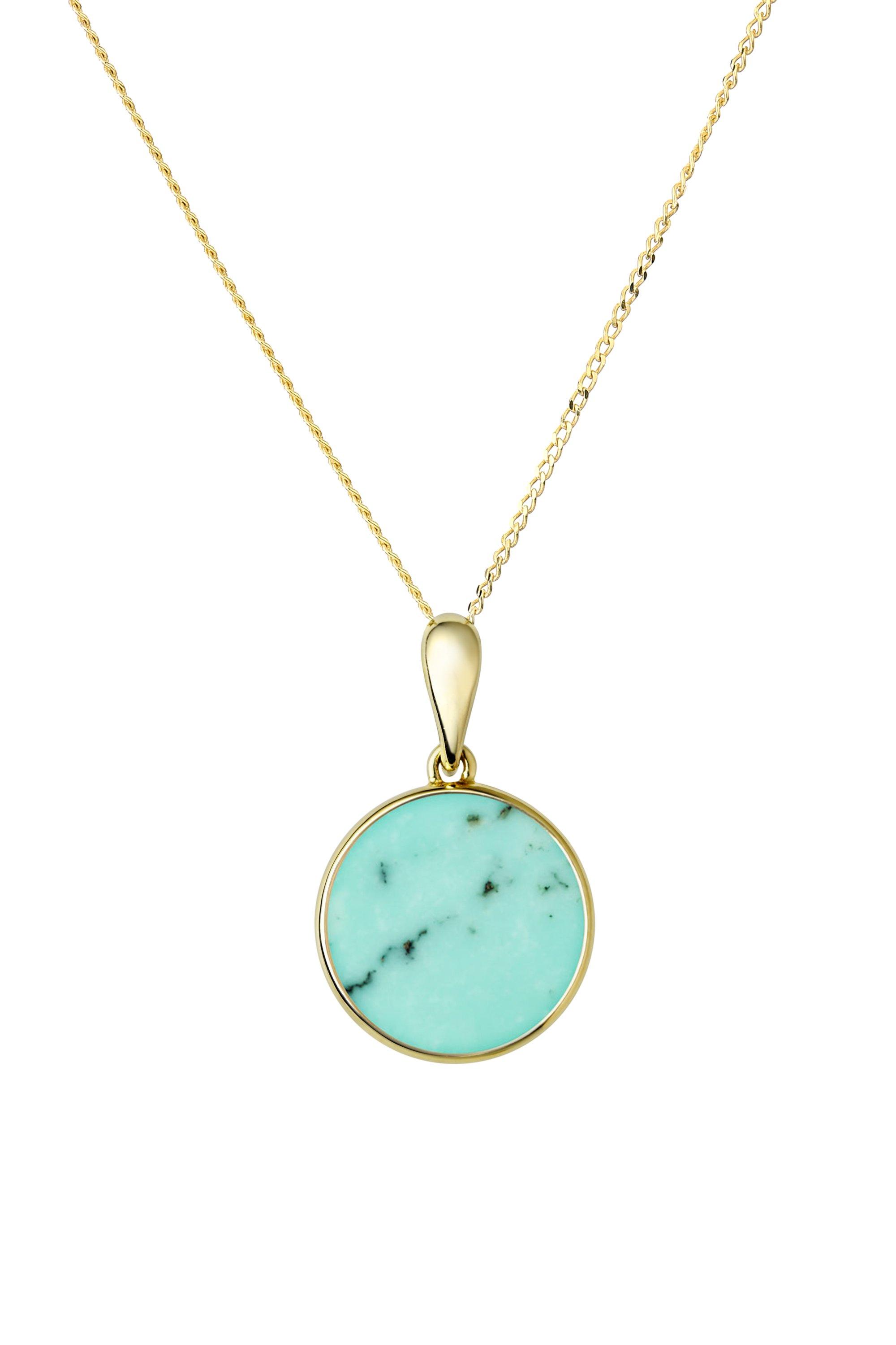 Jewellery 9ct Yellow Gold Turquoise Necklace The Fine Collective