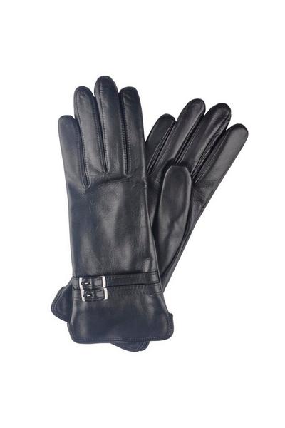 Lakeland Leather Black Twin Buckle Leather Gloves