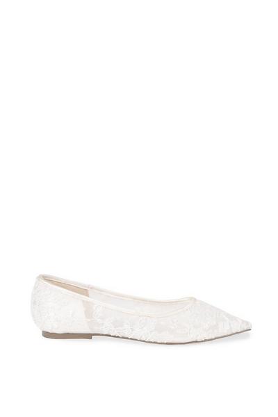 Paradox London Ivory Lace 'Impulse' Flat Shoe.