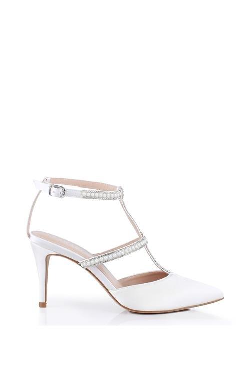 Paradox Pink VELVET 20% OFF Layered Ivory Satin Pointed Toe Strappy Bridal Shoes 