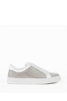 Paradox London White 'Zora' Crystal Encrusted Trainers