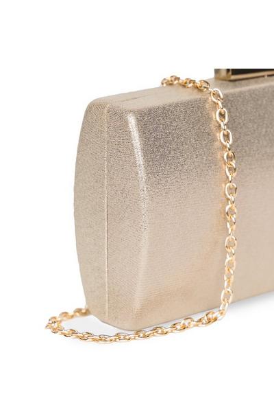 Paradox London Metallic Gold Glitter 'Dionne' box clutch bag