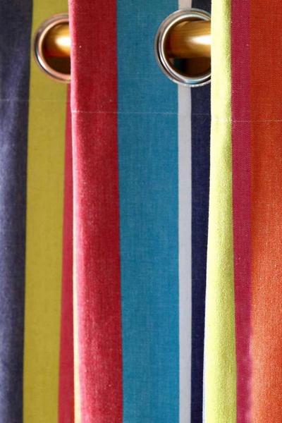 Homescapes Multi Multi Stripes Ready Made Eyelet Curtain Pair
