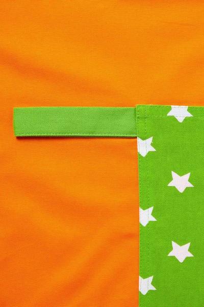 Homescapes Orange Orange and Green Stars Cotton Apron
