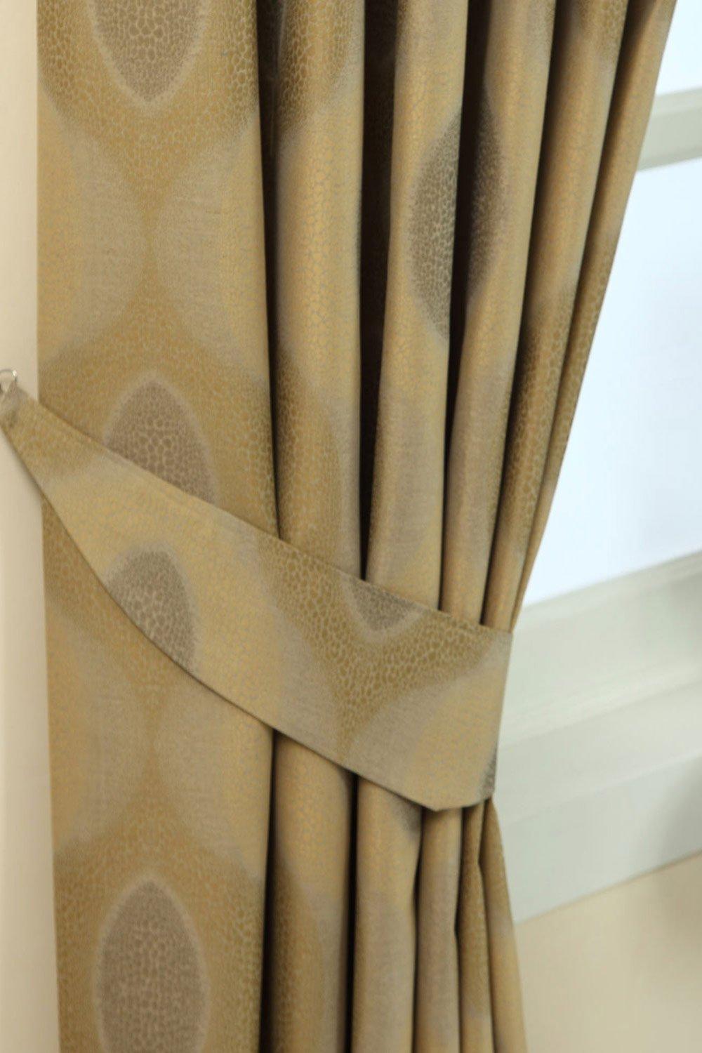 Curtains | Modern Curve Jacquard Curtain Tie Back Pair | Homescapes