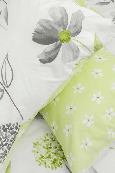 Homescapes Green Floral Pattern Duvet Cover Set