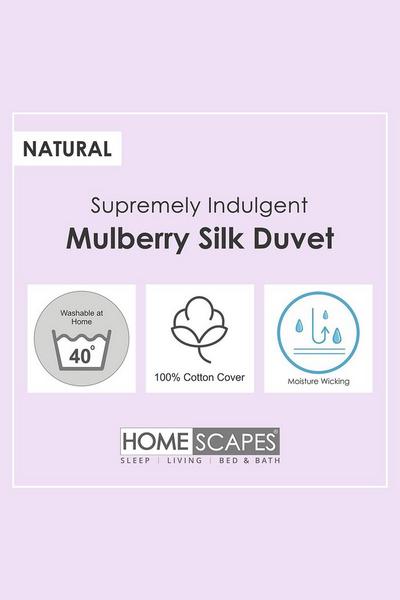 Homescapes White Indulgent Pure Mulberry Silk Blend 4.5 Tog Spring/Summer Duvet