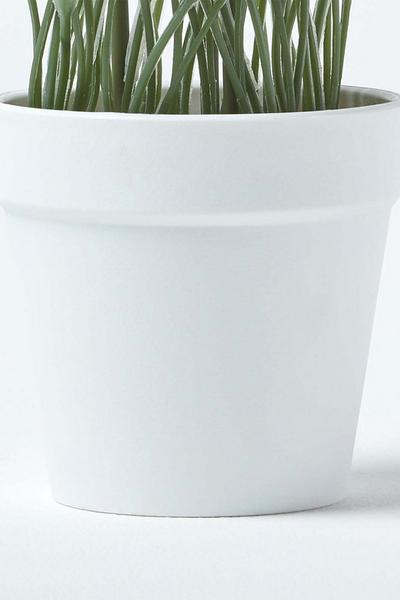 Homescapes White Artificial Tulips in White Decorative Pot, 22 cm Tall