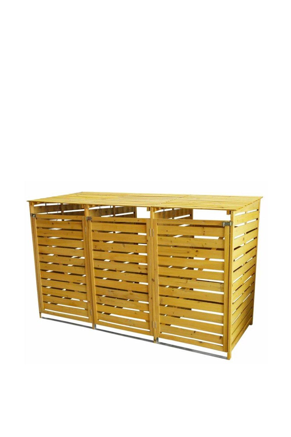 Wooden Triple Wheelie Bin Storage Wide Range Leaderland Academy