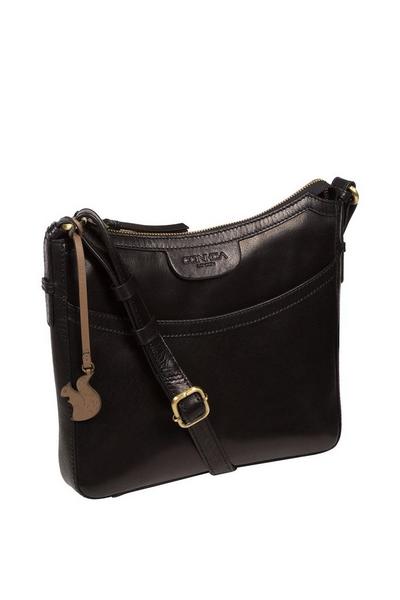 Conkca London Black 'Tamara' Leather Cross Body Bag