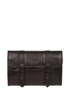 Conkca London Black 'Mere' Leather Hanging Washbag