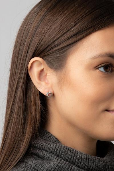 Pure Luxuries London Silver Gift Packaged 'Viviane' Rhodium 925 Silver Heart Earrings