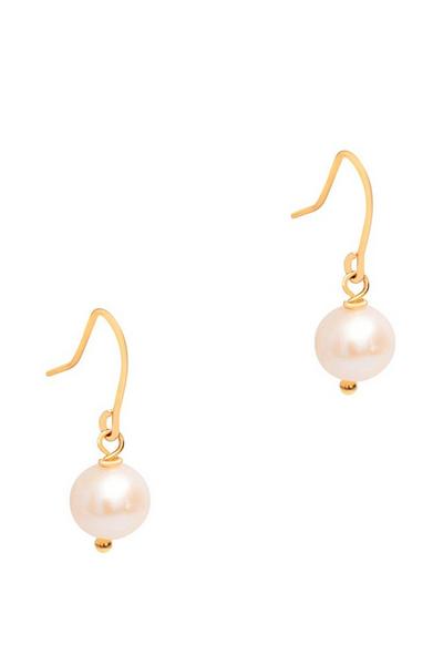 Pure Luxuries London Gold Gift Packaged 'Mendes' 18ct Gold Plated Sterling Silver Earrings