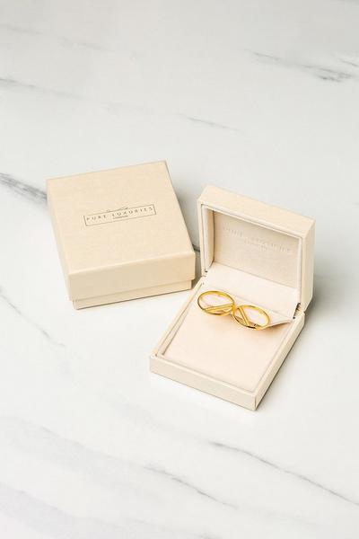 Pure Luxuries London Gold Gift Packaged 'Equinox' 18ct Yellow Gold Plated 925 Silver & Cubic Zirconia Earrings