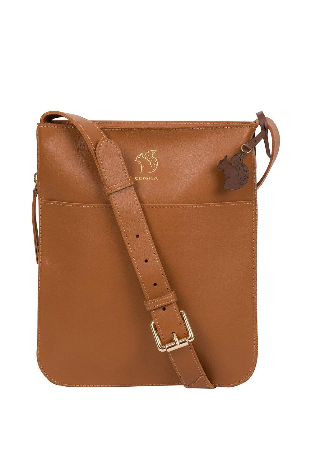 tan leather crossbody handbag