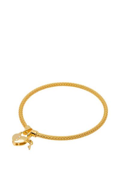 Pure Luxuries London Gold Gift Packaged 'Solene' 18ct Yellow Gold Plated 925 Silver Bracelet