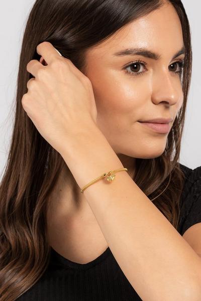 Pure Luxuries London Gold Gift Packaged 'Solene' 18ct Yellow Gold Plated 925 Silver Bracelet