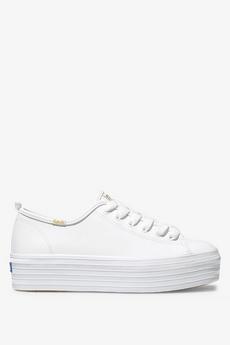 Keds White 'Triple Up' Leather Sneaker