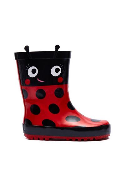 Harry Bear Ladybug Wellies