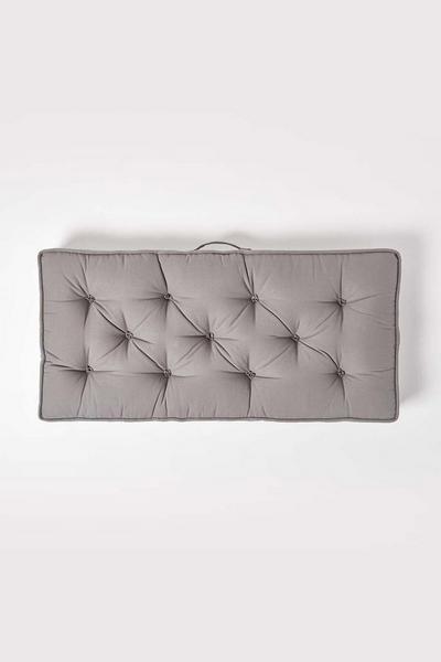 Homescapes Charcoal Cotton 2 Seater Booster Cushion