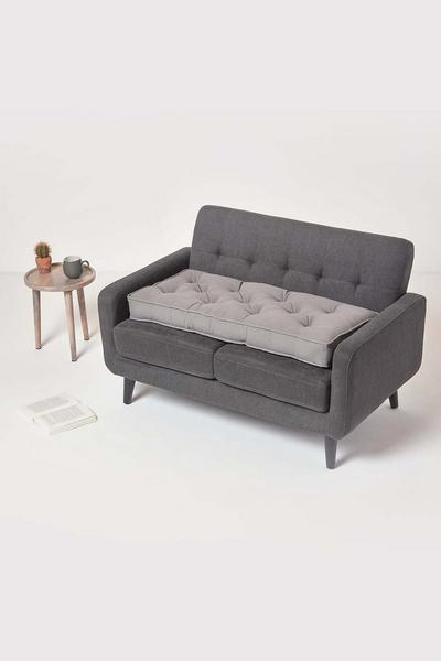 Homescapes Charcoal Cotton 2 Seater Booster Cushion